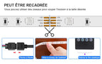 (EU Plug) LED Strip Light RGB Music Sync Color Changing  Sensitive Built-in Mic, App LED Lights DC12V Flexible