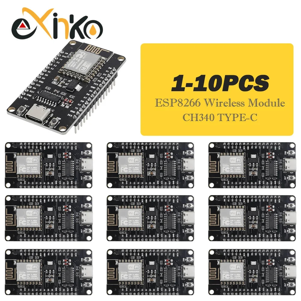 1-10pcs NodeMCU V3 ESP8266 ESP-12E WIFI Development Board CH340G Square Blackboard Soldering Pin Micro USB Interface