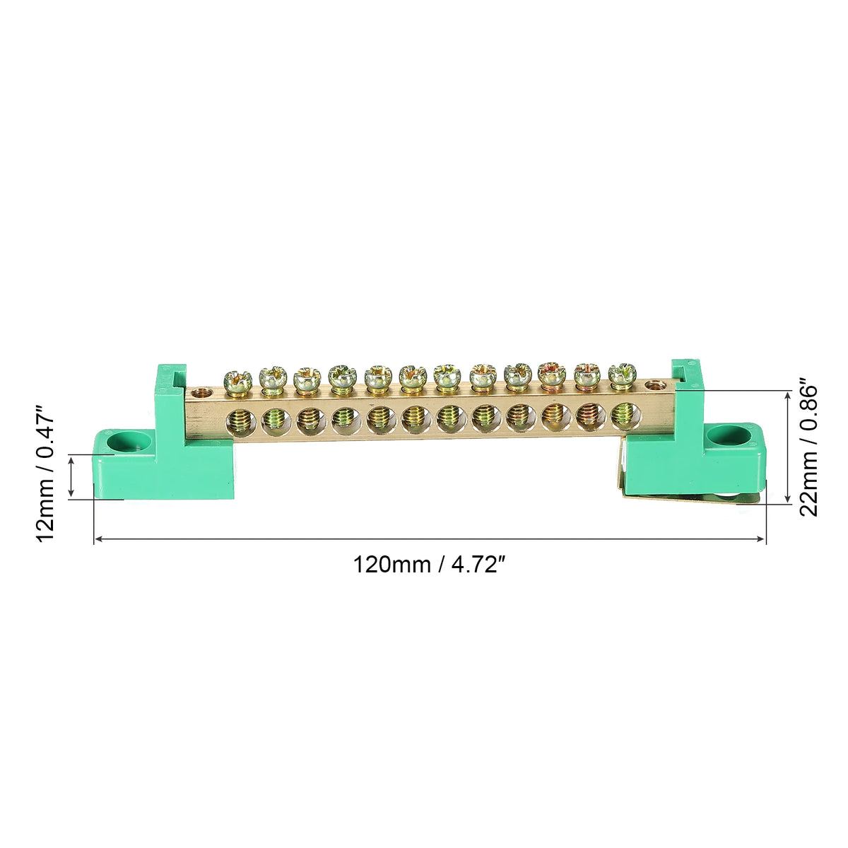 1/2/4Pcs Terminal Ground Bar Screw Block Barrier Brass 4/6/8/10/12 Positions Distribution Terminals Ground Brass Block Connector