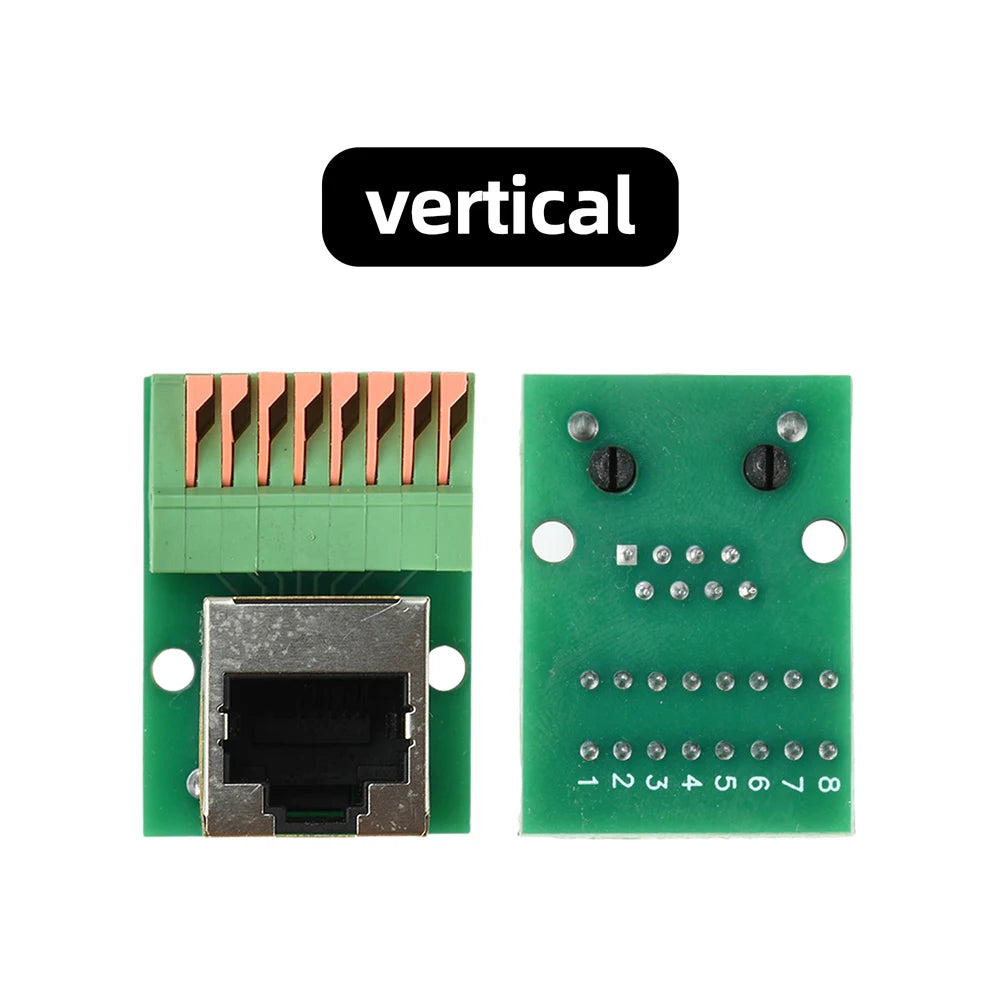 Solderless RJ45 Terminal Block DIN Rail Mount Gigabit Shielded Ethernet Breakout Board FR4 Material For PLC Security Monitoring