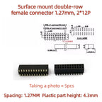 5PCS SMD SMT 2*2/3/4/5/6/7/8/10/12/20/40/50 PIN Double Row Pin Female Header 1.27MM Pitch Connector Socket 2X/6/8/10/20