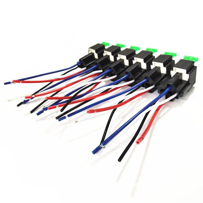 6Pcs 12V/24V 30A 4Pin 5Pin Car Relay With Safety Plate Automotive Control Devices Relay