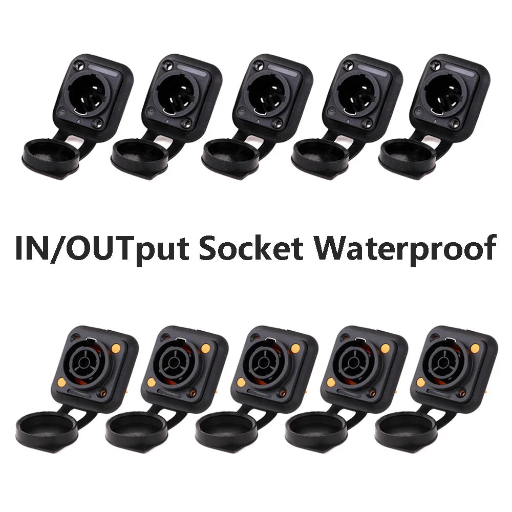 10pcs IN/OUTput 3Pin Waterproof PowerCON True Connector Female Jack,NAC3FX-W Power Female Socket IP65 PowerCon Chassis Connector