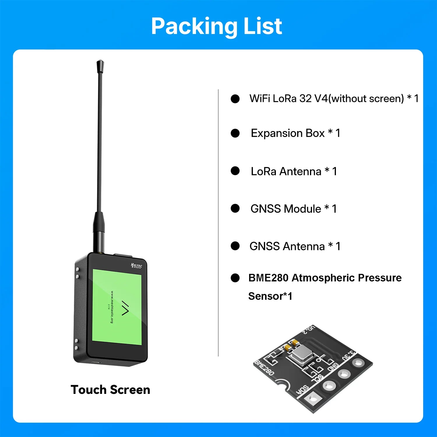 Heltec WiFi LoRa 32 Expansion Kit Heltec V4 ESP32S3 SX1262 928MHz GPS Module Tempered Glass/Touch Screen For Meshtastic LoRaWAN