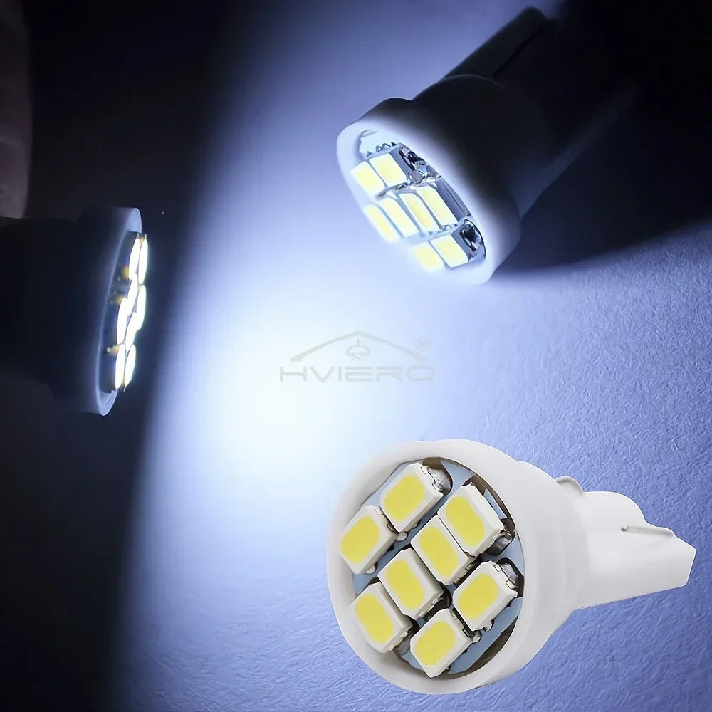 10Pcs Car Driving Led 8Smd 1206 Auto Interior Dome Reading Light Wedge Lighting DC 12V White Cob Bulb Dashboard Lamp Turn Signal