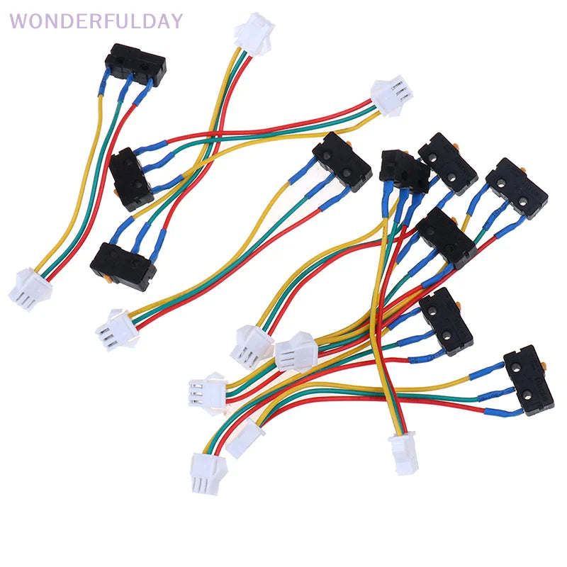 New 10pcs Flame retardant material metal Gas Water Heater Micro Switch Three Wires Small On-off Control 0.6x1x2cm