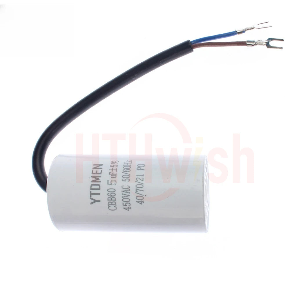 1pc CBB60 Motor Run Capacitors 5% for Washing Machine 450V 3UF 4UF 5UF 6UF 8UF 10UF 12UF 15UF 18UF 20U 450VAC Starting Capacitor