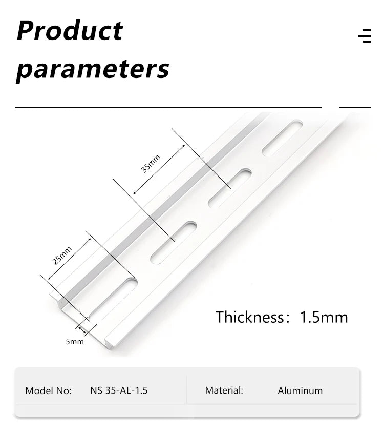 Din Rail Socket Terminal Blocks 35mm X 7.5mm Premium Aluminium NS35 C45/DZ47 Circuit Breakers Industrial Electrical Connectors