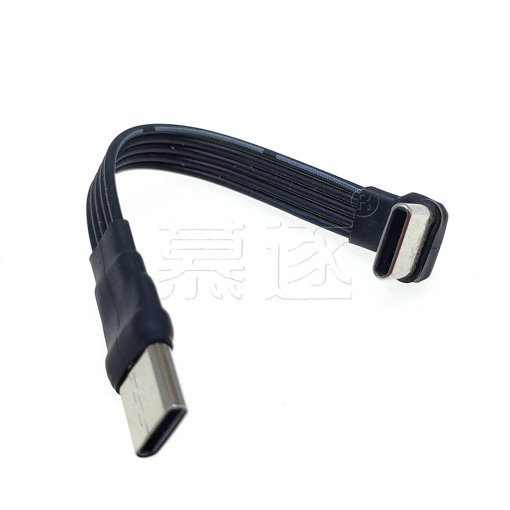 5CM 10CM 30CM USB 2.0 Type-C Flat Cable Extension FPC Cable USB 2.0 USB-C 90° Up/Down Angled Plug 5CM-1M
