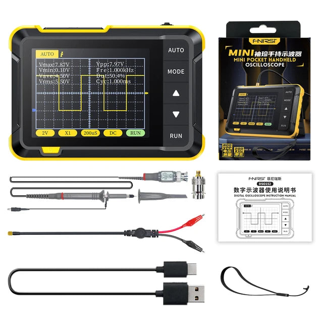 FNIRSI DSO152 TC3 Handheld Digital Oscilloscope With 200KHz/500kHz Bandwidth Supporting LCR Detection Signal Generator PWM Outpu