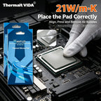 Thermalt VIDA 21W/mk 0.5/1.0/1.5mm GPU CPU Heatsink Cooling Conductive Silicone Pad High Quality Original Authentic Thermal Pad