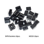 20Pcs (10 Each) NE555 IC 555  NE555P Timer Programming Oscillator Chip & 8 Pin DIP Sockets