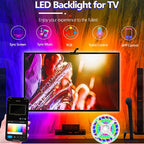 Smart LED TV Backlight Strip with AR Color Sensor App Controller with Music Sync RGB Ambient Light for 55 to 85 Inch Screen