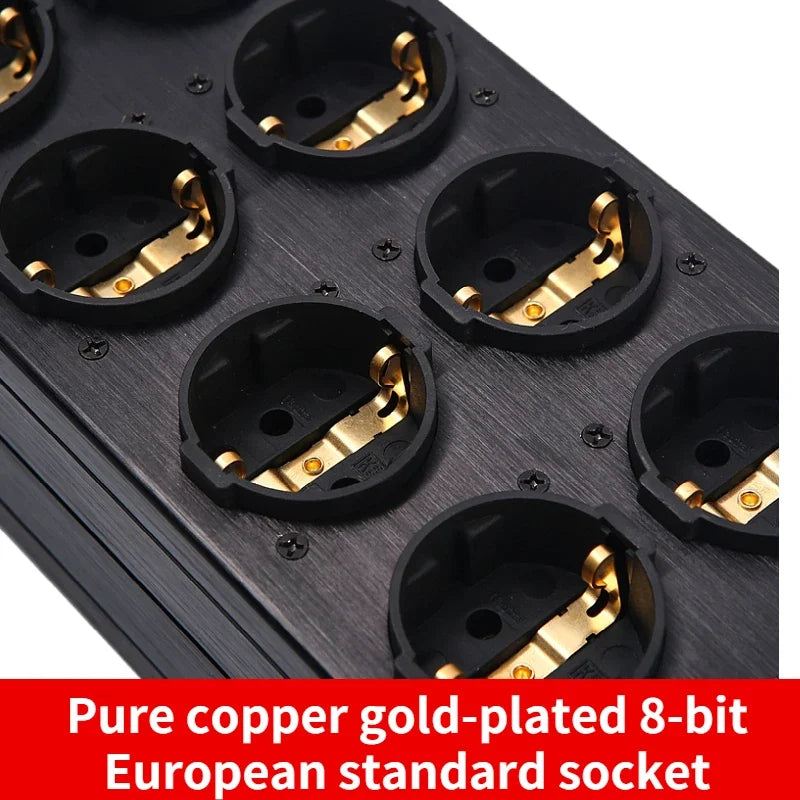 TP80 European Standard Power Filter 8-bit EU Power Purifier Socket Complex 2nd Level Filter Purifier Surge Protection
