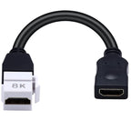 0.2m 4K 8K HDMI Compatible Female to Female Keystone Wall Plug-in Card Buckle Direct insertion Panel Connection Cable