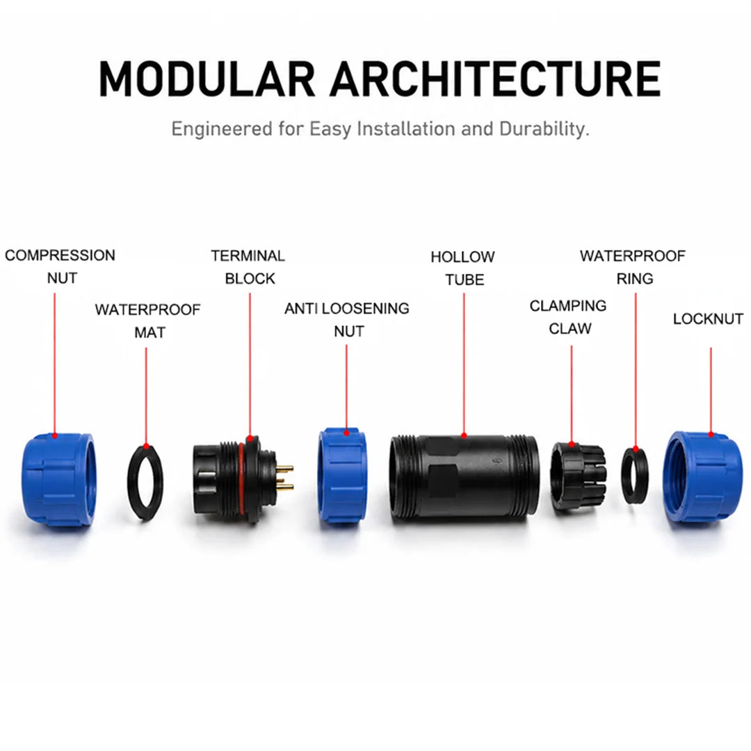 SP13 Waterproof Aviation Connector IP68 Cable to Cable In-line Plug Socket 2 3 4 5 6 7 9 Pin Circular Connector Adapter Kit