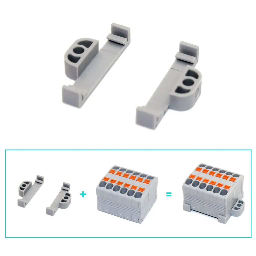 Wire Electrical Connectors Wire Push-in Terminal Block multiple in multiple out Connector Mount On Din Rail with fixing Hole