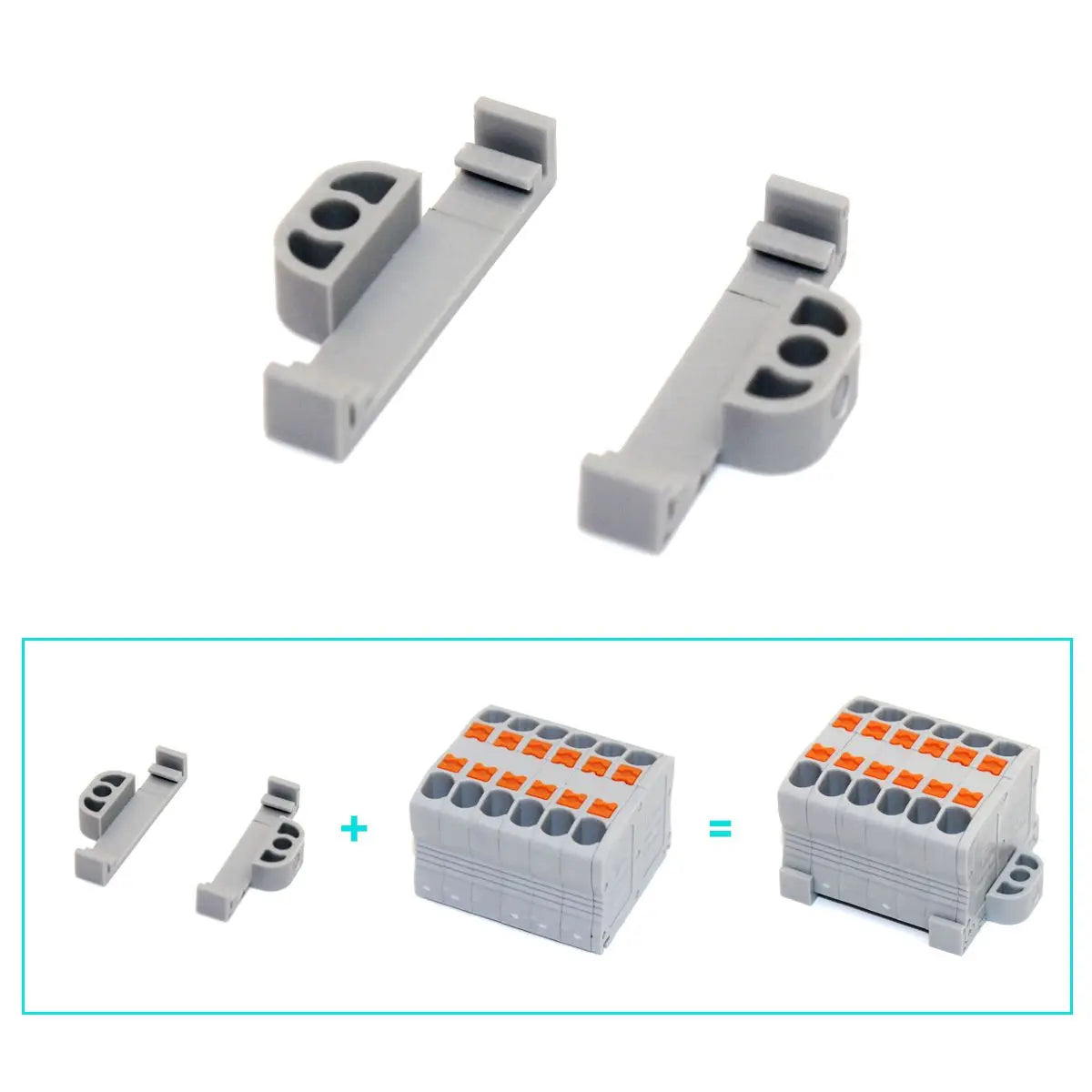 Wire Electrical Connectors Wire Push-in Terminal Block multiple in multiple out Connector Mount On Din Rail with fixing Hole
