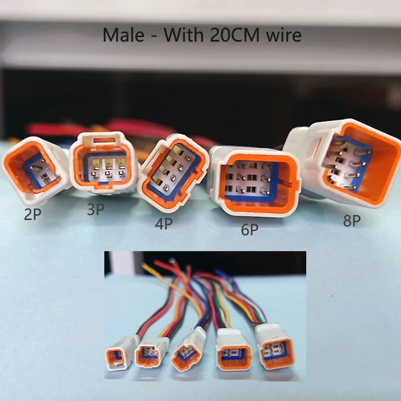 1Pair 2P 3P 4P 6P 8P For JST Plug Car Waterproof Cable Connector Male Female Pair Connector 04r/06t/02r JWPF Wiring Terminal