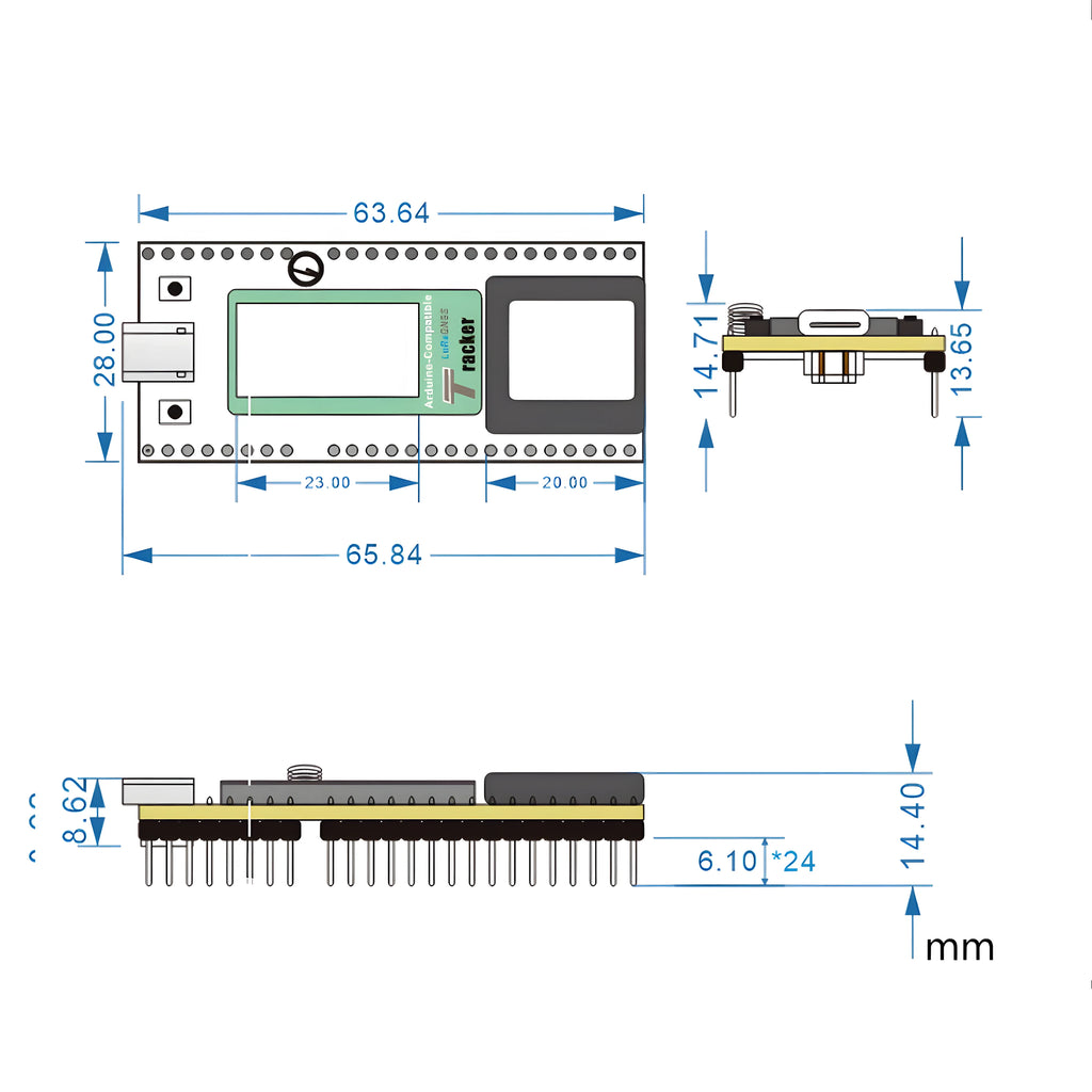 Heltec Wireless Tracker V1/V2 ESP32S3 SX1262 Meshtastic LoRa Node Bluetooth Low Power Design for Asset Tracking IoT Monitoring