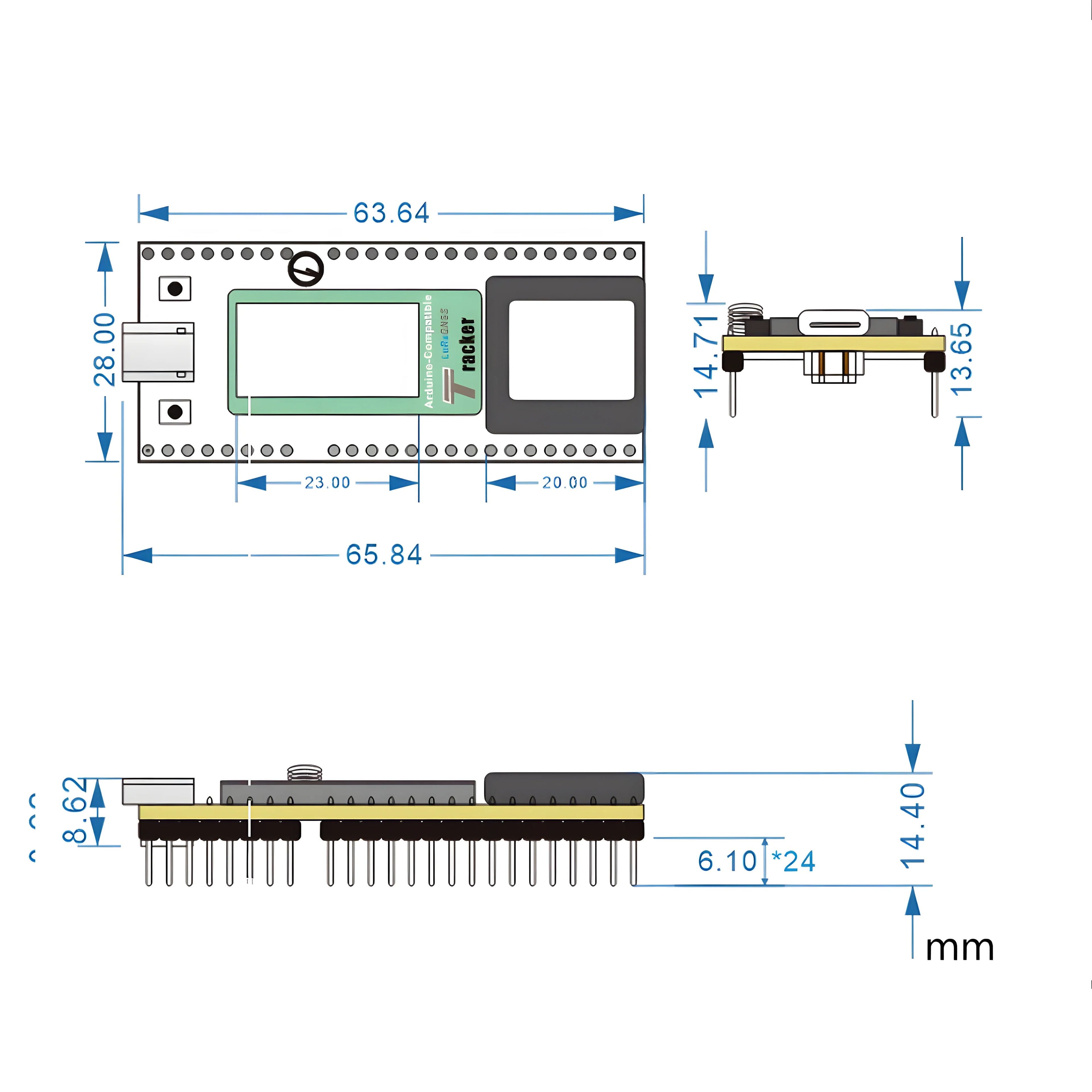 Heltec Wireless Tracker V1/V2 ESP32S3 SX1262 Meshtastic LoRa Node Bluetooth Low Power Design for Asset Tracking IoT Monitoring