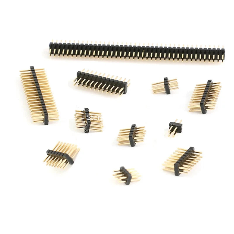 10Pcs 1.27mm Pitch 2x3-40P Male Pin Header Connector, Double Row Through Hole PCB Breakaway Header Strip