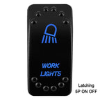 Waterproof Rocker Switch with Blue LED | 12V/24V Latching & Momentary (SPST/ DPDT) | for Marine, UTV, ATV, RZR, Automotive