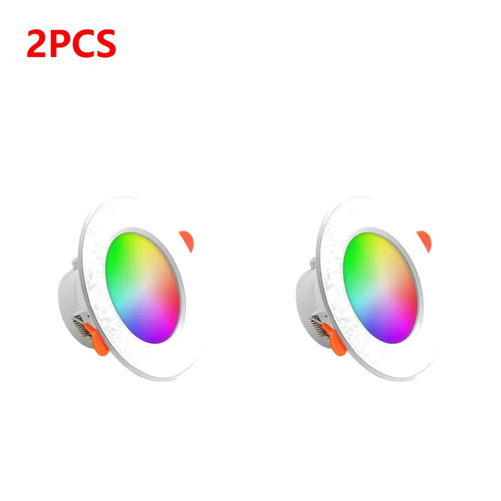 12-1Pcs RGB LED Bulb Tuya Dimmable Downlight Spotlight Bluetooth-Compatible Lamp 10/15W APP Control GB+CW+WW Smart Lamp