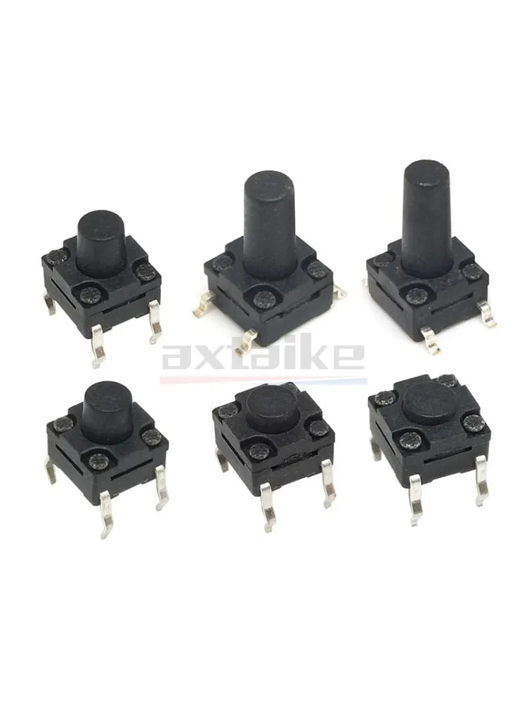 50Pcs 6×6mm Waterproof Type Tact Switch DIP SMD 4Pin 6*6*4.3/5/6/7/8/9/10/11/12/13mm Mini Micro Momentary Tactile Push Button