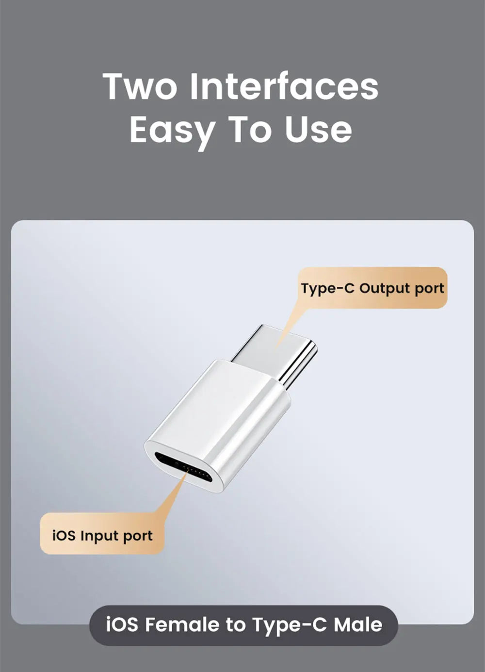 2PCS USB C To Lightning Adapter Lightning Female to Type C Male Converter High Speed Charging Connector For iPhone 15 16