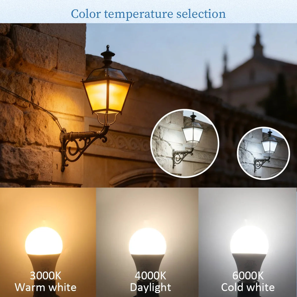 2Pack Led Sensor Control Bulb B22 E27  Bulb Light Dusk To Down AC100-240V 1000lm 10W 3000K-6000K for Underground Garage Corridor