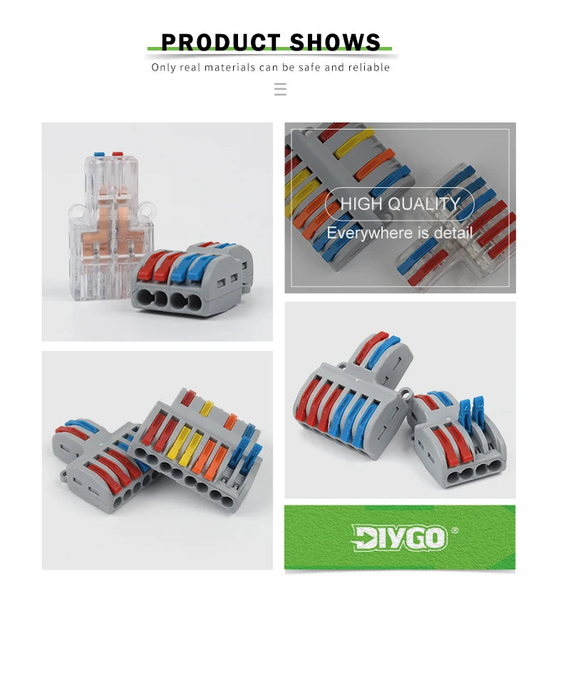 Mini 1 In Multiple Out SPL Quick Easy Splitter Push-in lever Splicing Connectors Terminals Compact Conductor Wiring Connector