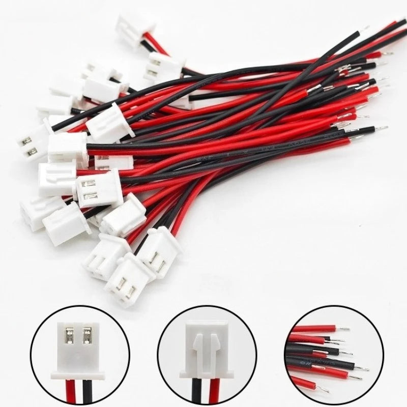 10/20/50/100PCS XH 2.54mm Pitch 10CM 2 Pin 26AWG Male Cable Connector Micro XH2.54 2P Plug Jack Socket Terminal Wire Cables