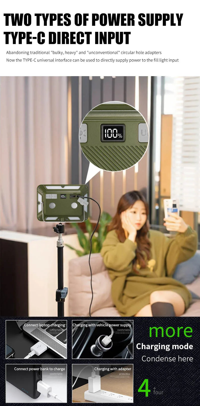 Outdoor Camping Light Super Bright Camping Floodlight Magnetic Rechargeable Led Work Light