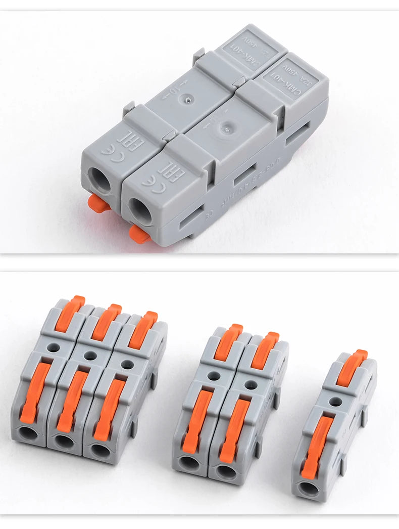 10/20/50pcs Universal Lever Wire Connector Electrical Compact Splicing 1 to 1 Inline Assemblable Terminals Quick Connection