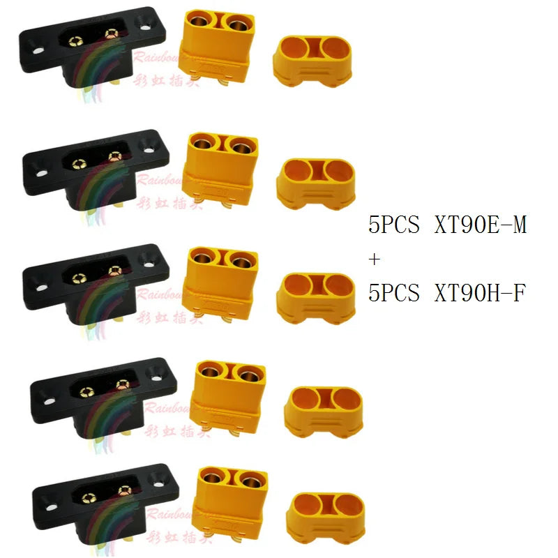 Amass XT90E-M Battery Connector XT90E Male Plug Gold-plated XT90 Mountable Connector Black Socket Or XT90H-M Quickly Charge