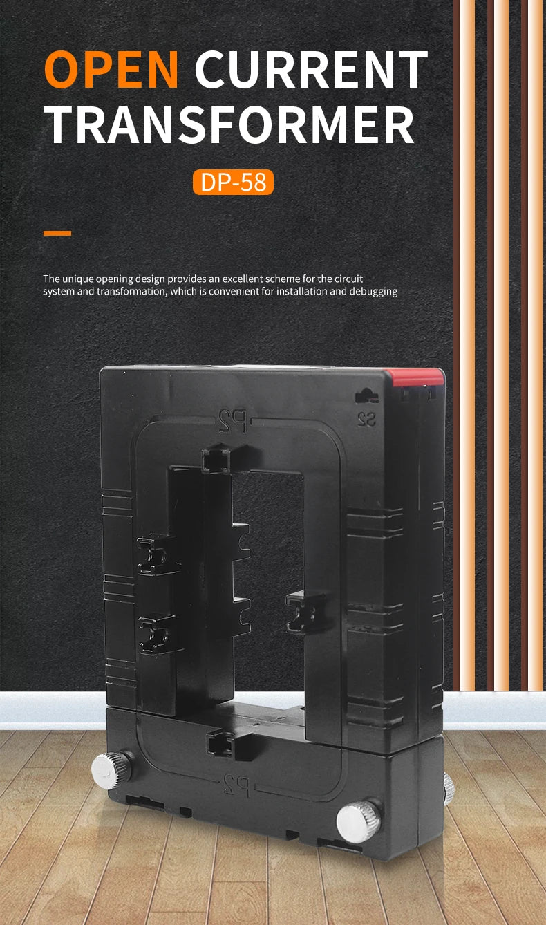 DP58 Current Transformer 50*80mm 400 600 800 1000 2000 5A Open Square Hole Split Core Current Transformer