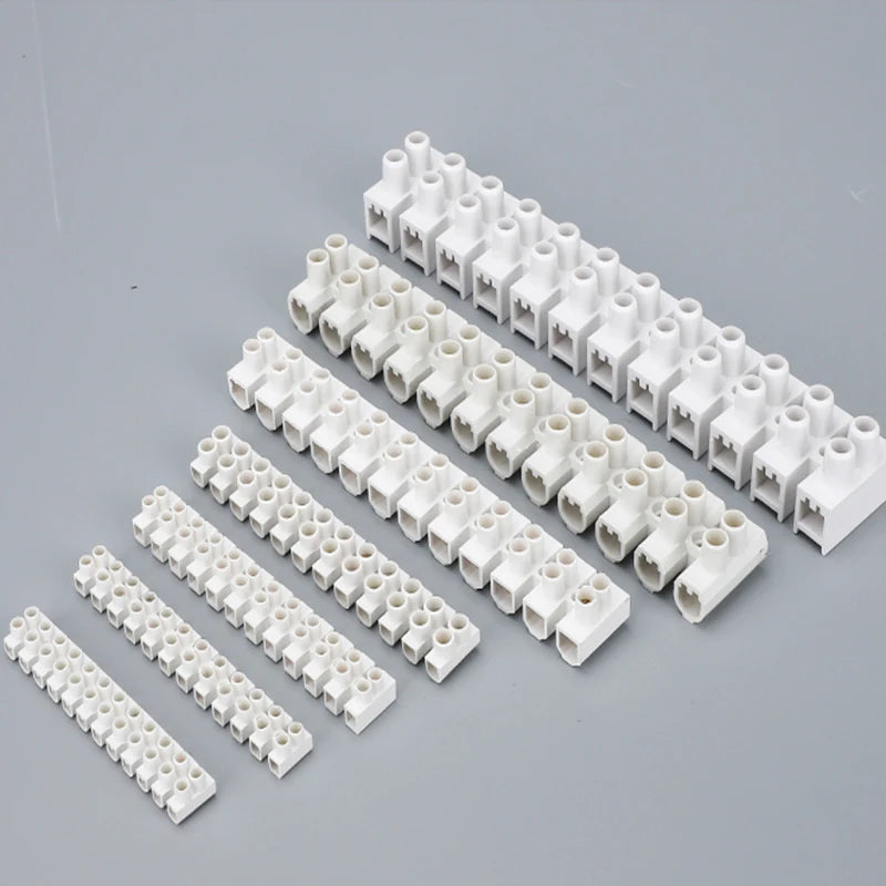 10Pcs 12 Position Electrical Wire Connector Retardant X3-1012 20A 30A Terminal Blocks Barrier Terminal Strip Plastic Terminal
