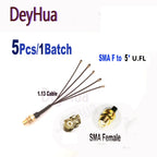 5pcs SMA to U.FL  Splitter RP-SMA / SMA Female to 2 3 4 5 6 7 8xU.FL 1 Female RG178 Cable WIFI Antenna Extension Jumper Pigtail