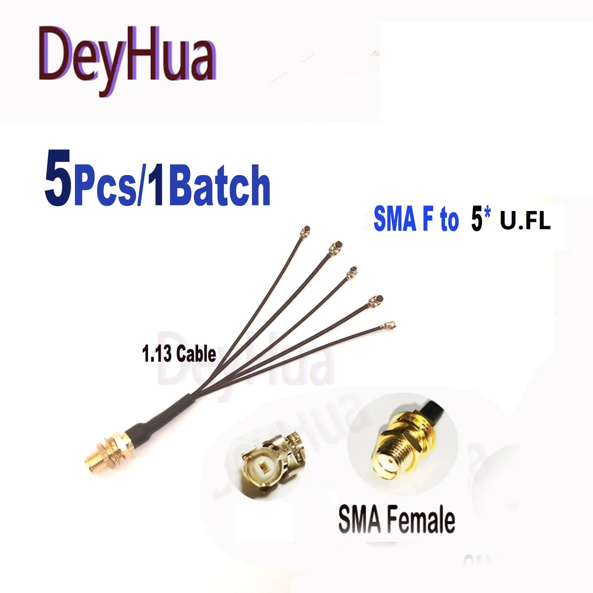 5pcs SMA to U.FL  Splitter RP-SMA / SMA Female to 2 3 4 5 6 7 8xU.FL 1 Female RG178 Cable WIFI Antenna Extension Jumper Pigtail