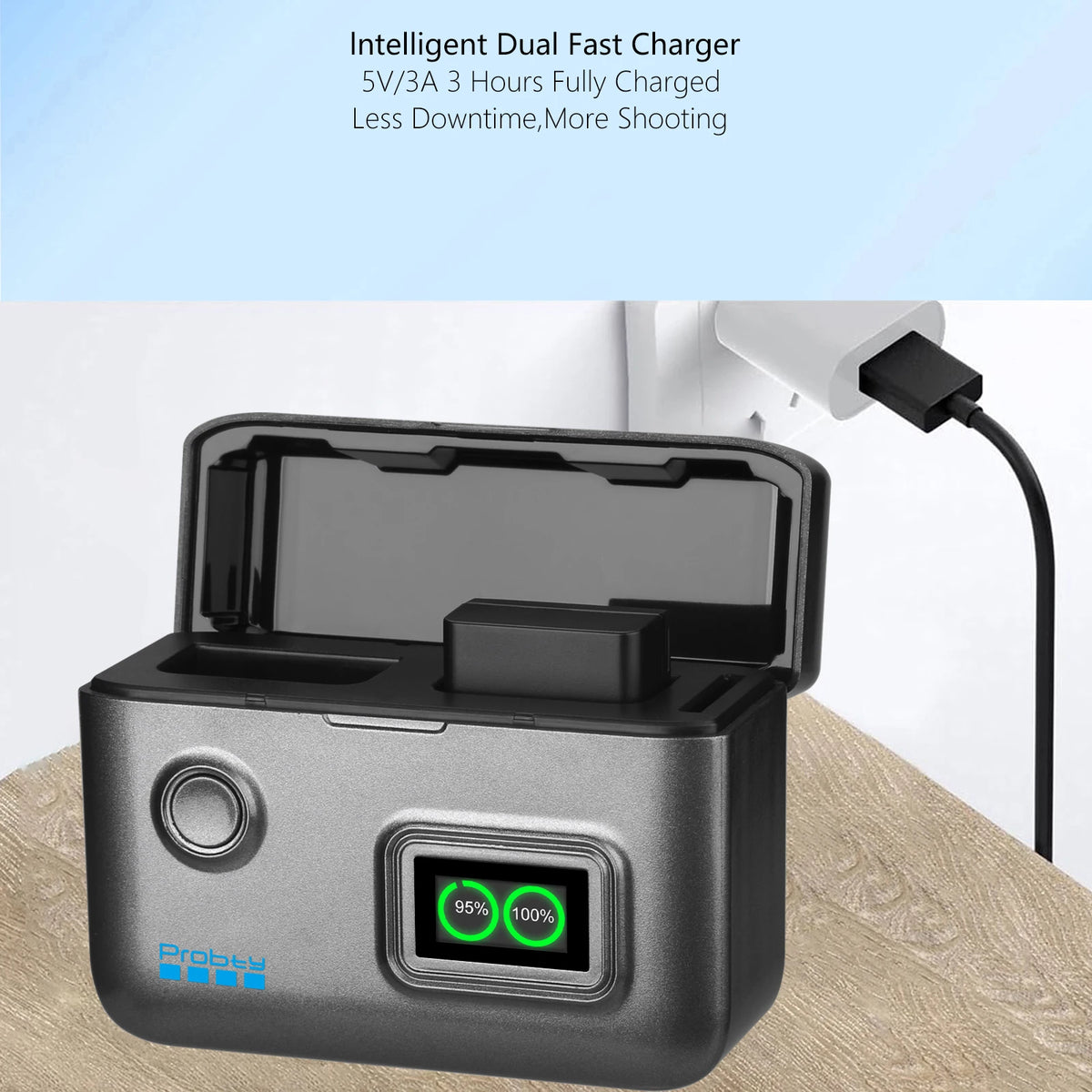 Probty EN-EL25 Portable Fast Charger With Smart Digital Display for Nikon Z50 II, Z50, Z30, Z fc,Camera