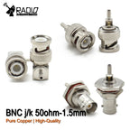 RG316 BNC Male Female RF Coaxial Connector 50ohm-1.5mm Cable Straight Connector Window Solder Crimp & Waterproof
