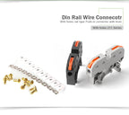 Din Rail Type Various Terminal Block Kit 211 Wire Electrical Conductor Universal Fast Cable Connector With Number Strip Set