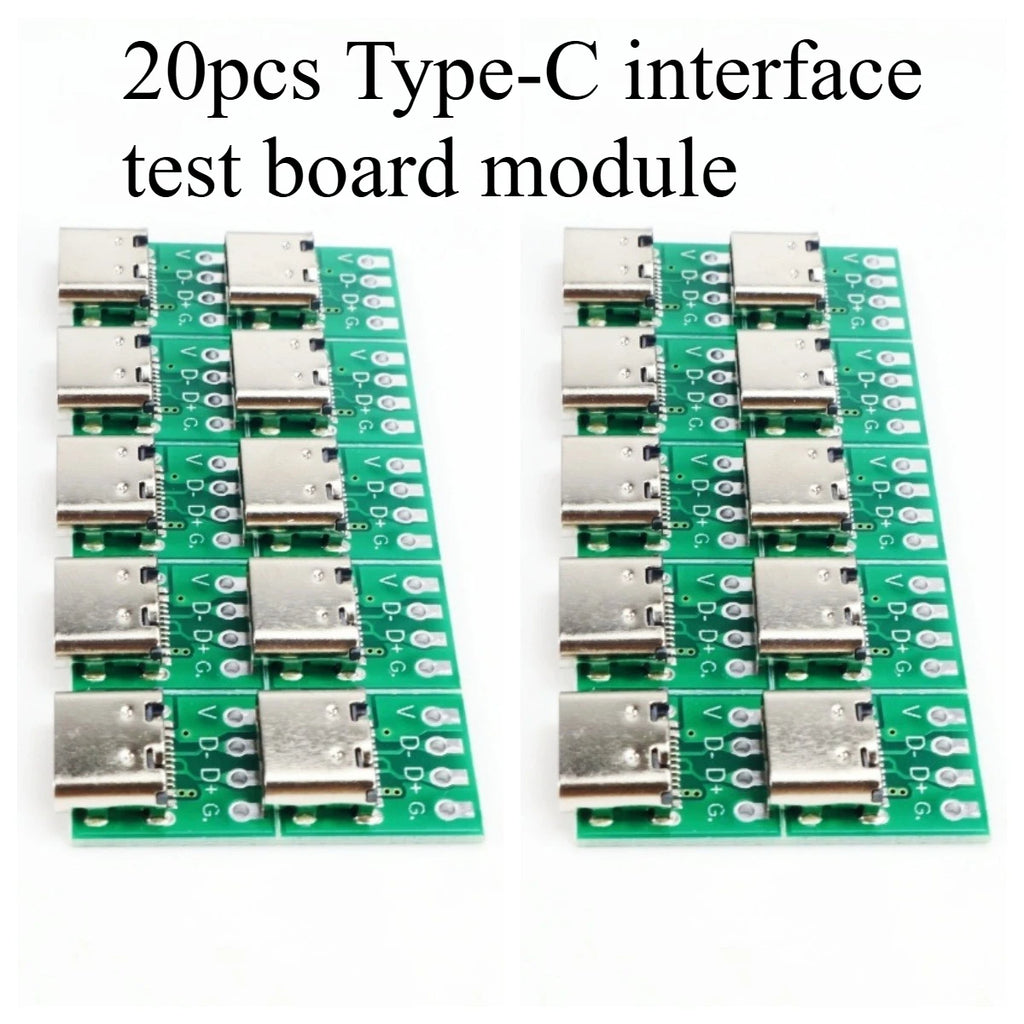 Type-C Female Port Adapter Breakout Board 16Pin Test Module Solder Pads for Data Cable Repair DIY Phone Charger Testing