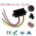 15V-100V 24V 36V 48V 60V 72V to 12V Step Down Buck 1A-5A 12V Voltage Regulator DC Converter Reducer for Golf Cart Car Device