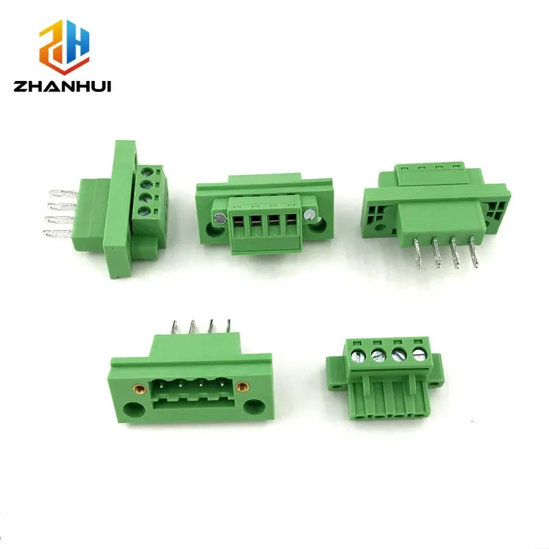 2/5 Sets 5.08MM Pitch Through Wall Pluggable Terminal Blocks 15EDGWB 5.08 2/3/4/5/6/7/8/9/10/12pin Plug + Pin Header Socket Set