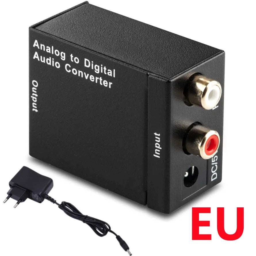 ADC Analog To Digital Audio Converter RCA to Optical Toslink Audio Adapter Analog Digital Fiber Toslink Coaxial Audio Converter