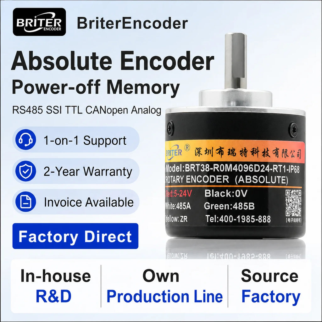 Rotary Absolute Encoder single-turnRS485 SSI CAN Power-Off Memory Angle Sensor for Equipment Waterproof