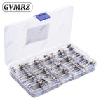 150PCS 15Values 6*30 Glass Tube Fuses Car Glass Tube Fuses Assorted Kit 6X30 with Box fusiveis 0.1A-30A Household Fuses