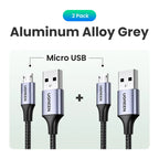 Ugreen Micro USB Cable 2A Nylon Fast Charging USB Cable for Samsung Xiaomi HTC USB Charger Data Cable Mobile Phone Cable